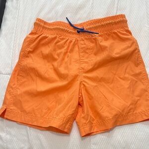 Old Navy Bright Orange Kids Swim Trunks with Blue Drawstring